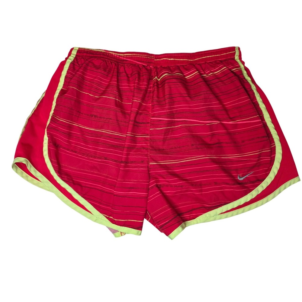 Nike Running‎ Shorts Dri-FIT Athletic Striped Neon Trim Red Size M